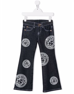 Расклешенные джинсы с принтом Amplified Medusa Versace kids