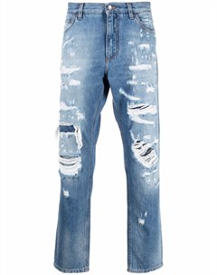 Прямые джинсы с эффектом потертости Dolce&gabbana