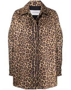 Пальто на молнии с леопардовым принтом Valentino