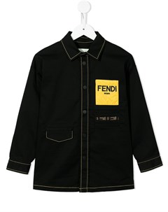 Рубашка с вышитым логотипом Fendi kids