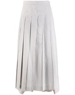Плиссированная длинная юбка из сирсакера Thom browne