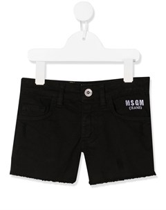 Джинсовые шорты с вышитым логотипом Msgm kids