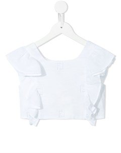 Укороченная блузка с оборками и логотипом FF Fendi kids