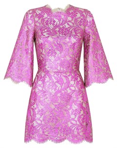 Полупрозрачное платье мини из цветочного кружева Dolce&gabbana
