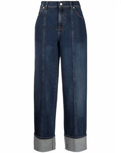 Широкие джинсы с контрастной строчкой Alexander mcqueen