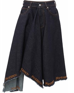 Джинсовая юбка асимметричного кроя с логотипом Jw anderson