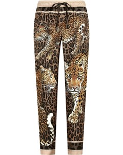 Спортивные брюки с леопардовым принтом Dolce&gabbana
