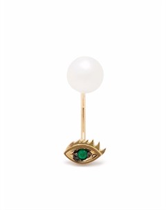 Серьга Micro Eye Piercing из желтого золота с изумрудом Delfina delettrez