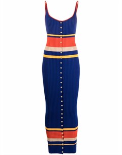 Трикотажное платье макси в стиле колор блок Paco rabanne
