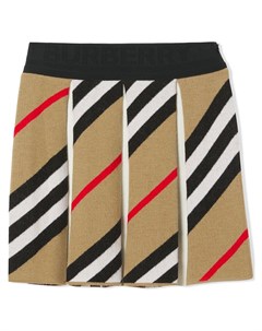 Плиссированная юбка с полосками Icon Stripe Burberry kids