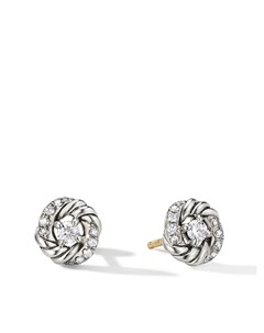 Серьги гвоздики Infinity из серебра с бриллиантами David yurman