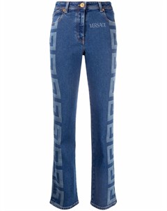 Прямые джинсы с отделкой Greca Versace