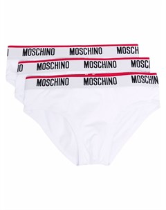 Комплект из трех трусов брифов с логотипом Moschino
