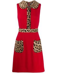 Расклешенное платье с леопардовым принтом Dolce&gabbana