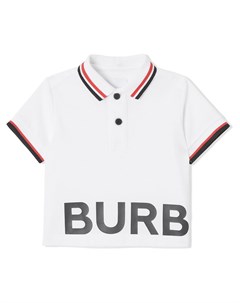 Рубашка поло с короткими рукавами и логотипом Burberry kids