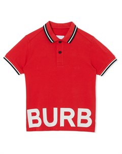 Рубашка поло из ткани пике с логотипом Burberry kids