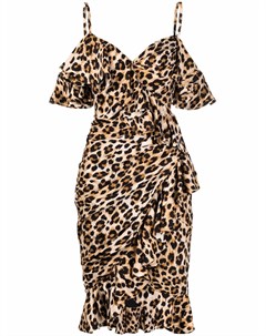 Платье с запахом и леопардовым принтом Moschino