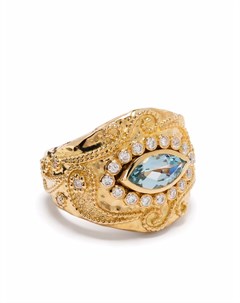 Кольцо Cashmere из желтого золота с аквамарином и бриллиантами Aurelie bidermann