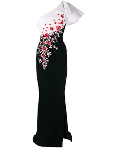 Платье макси на одно плечо с цветочным принтом Saiid kobeisy