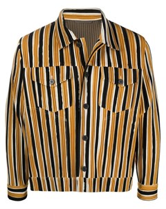 Плиссированная куртка рубашка в полоску Homme plissé issey miyake