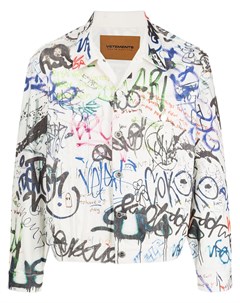 Джинсовая куртка с принтом граффити Vetements