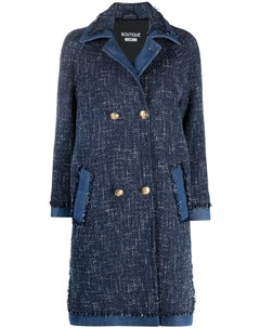 Двубортное твидовое пальто Boutique moschino