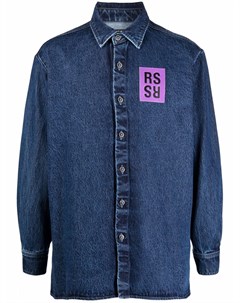 Джинсовая рубашка с нашивкой логотипом Raf simons