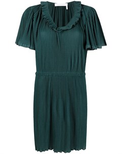 Платье мини с оборками и короткими рукавами See by chloe