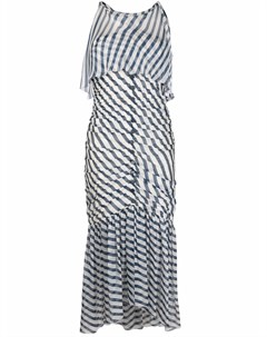 Полосатое платье миди 2008 го года со сборками Chanel pre-owned