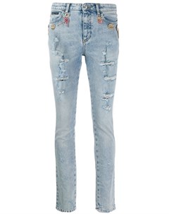 Декорированные джинсы скинни с эффектом потертости Philipp plein