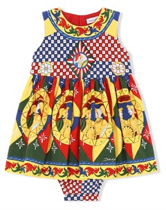 Платье с геометричным принтом Dolce & gabbana kids