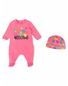 Комбинезон для новорожденного с логотипом Moschino kids