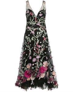 Платье с цветочной вышивкой Marchesa notte