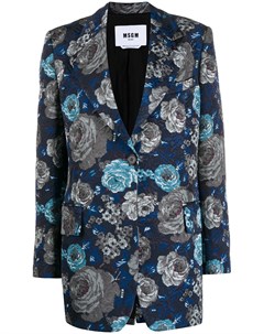 Парчовый пиджак с цветочным узором Msgm