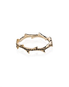 Золотое кольцо Crown of Thorns с черными бриллиантами Dru.