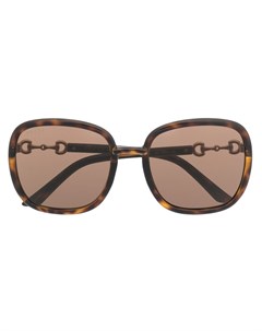 Солнцезащитные очки в квадратной оправе с декором Horsebit Gucci eyewear