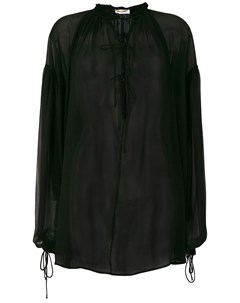 Полупрозрачная блузка с завязкой Saint laurent