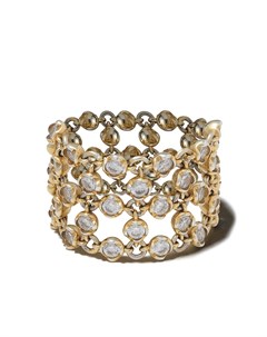 Кольцо Net Lattice из желтого золота с жемчугом и бриллиантами Annoushka