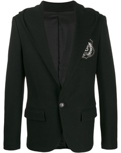 Пиджак с капюшоном и нашивкой логотипом Balmain
