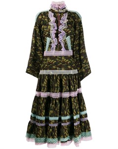 Платье с оборками и камуфляжным принтом Natasha zinko