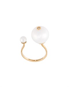 Кольцо Pearl Piercing из желтого золота с бриллиантом и жемчугом Delfina delettrez