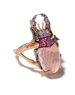 Кольцо Mythology из розового золота с кварцем бриллиантами и сапфирами Annoushka
