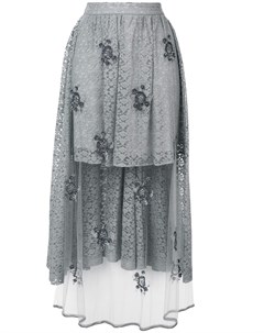 Асимметричная кружевная юбка с украшением из бусин и пайеток Stella mccartney