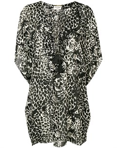 Платье с леопардовым принтом Saint laurent