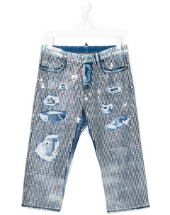 Облегающие джинсы с потертой отделкой Dsquared2 kids