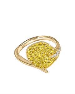 Кольцо Wildflower Honeysuckle из желтого золота с бриллиантами Pragnell