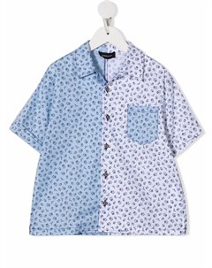 Поплиновая рубашка с цветочным принтом Monnalisa