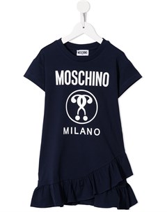 Платье с оборками и логотипом Moschino kids