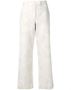 Широкие брюки 1990 х годов с цветочным принтом Salvatore ferragamo pre-owned