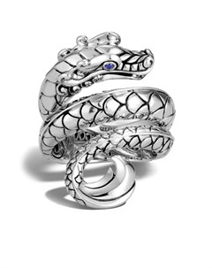 Серебряное кольцо Legends Naga с сапфирами John hardy